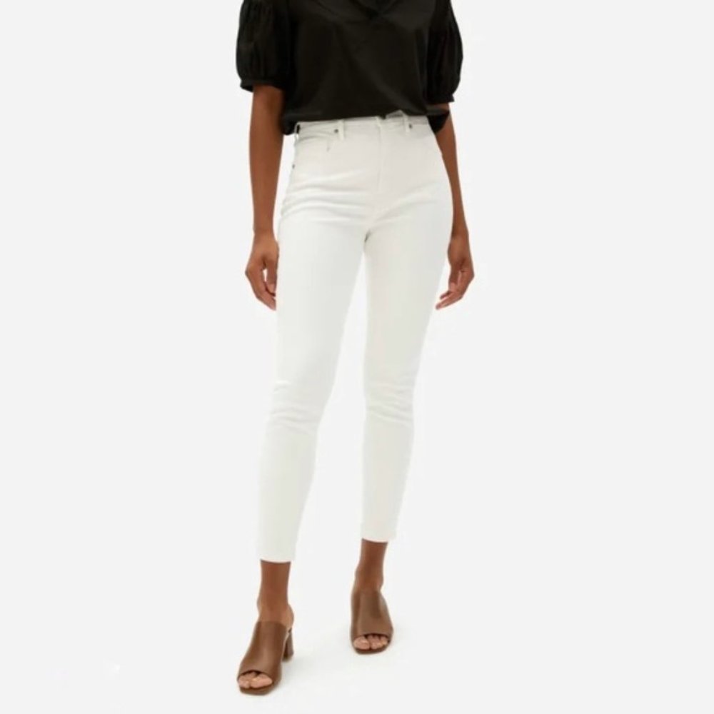 Everlane High Rise Skinny Jeans in White